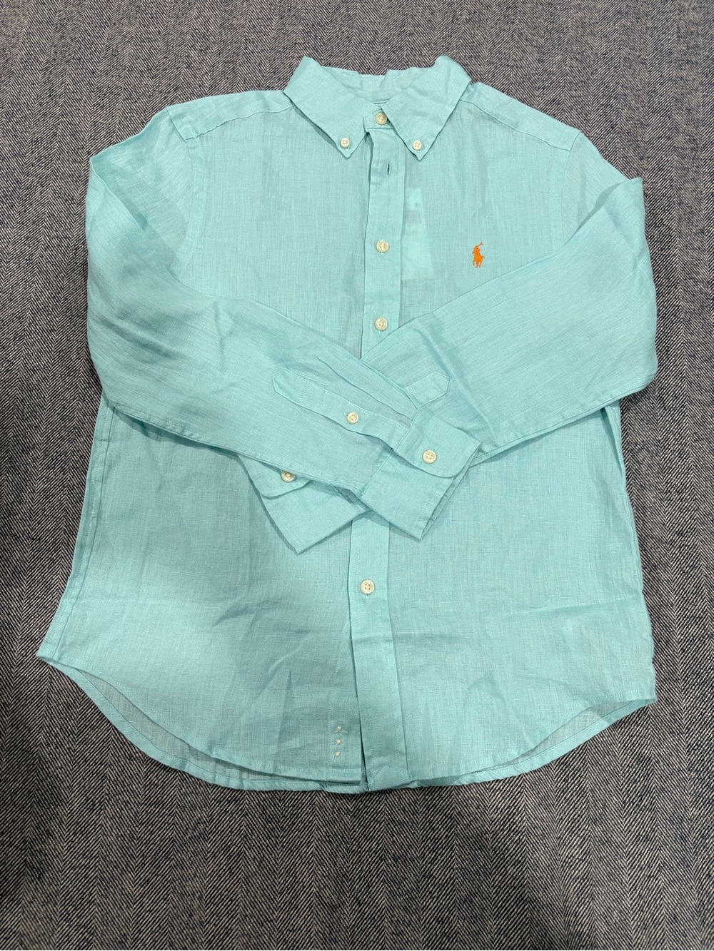Ralph Lauren Linen Shirt | color: 
Parakeet | size: M (10-12)